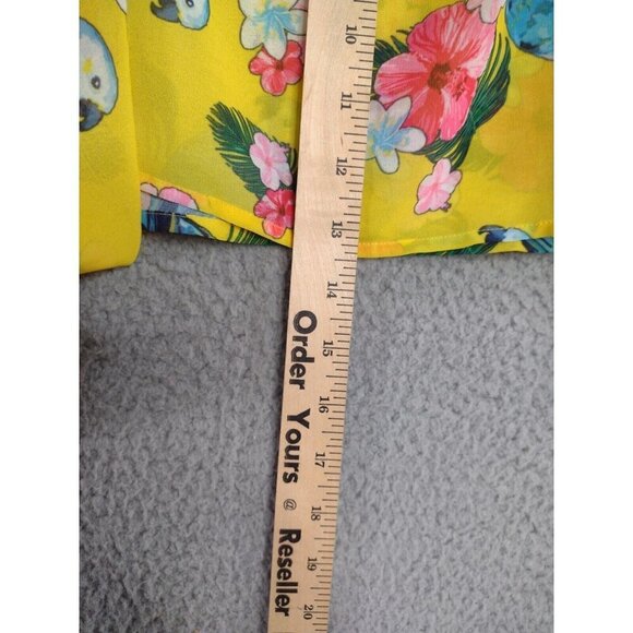 Soft Surroundings Parrot Print Crop Top Yellow Floral Boho Festival Top Small - Picture 7 of 9